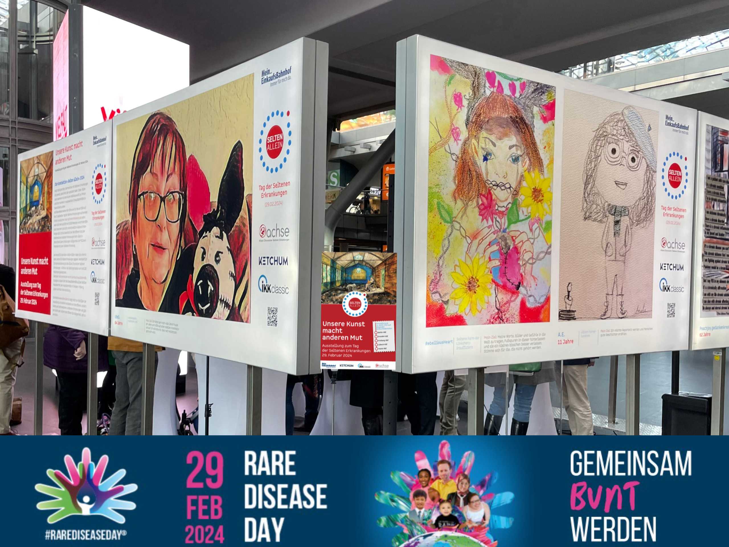 Kunstaktion „Selten allein“ zum  Rare Disease Day 2024
