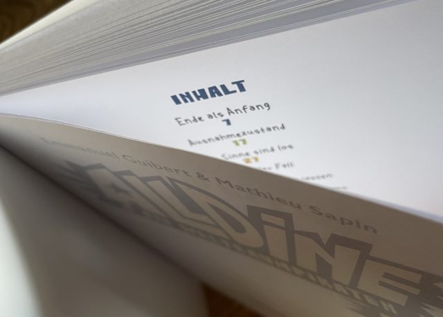 Blick auf das Inhaltsverzeichnis des Comicbuches "Alldine & die Weltraumpiraten"