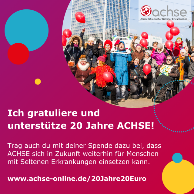 20 Jahre ACHSE! - Grafik mit Bild und Text